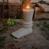 Set of two genuine natural marble tea light candle holders