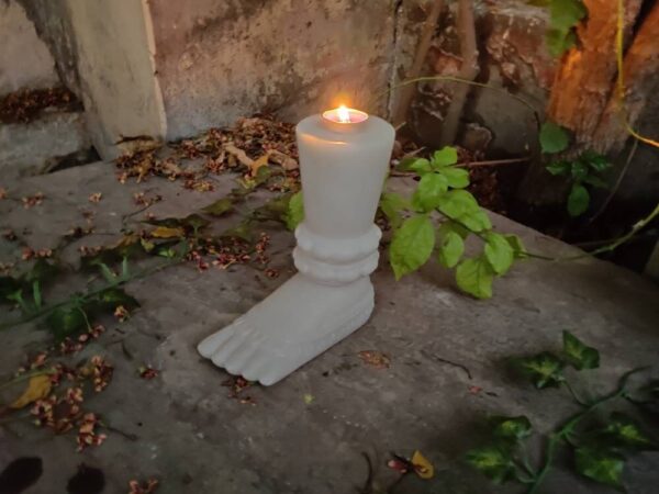 Set of two genuine natural marble tea light candle holders