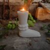 Set of two genuine natural marble tea light candle holders