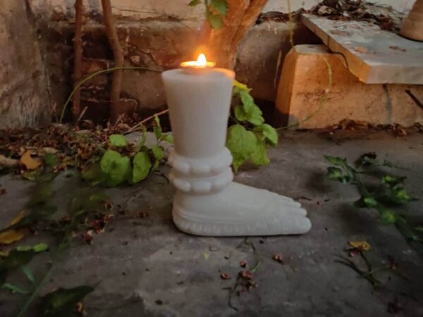 Set of two genuine natural marble tea light candle holders