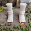 Set of two genuine natural marble tea light candle holders