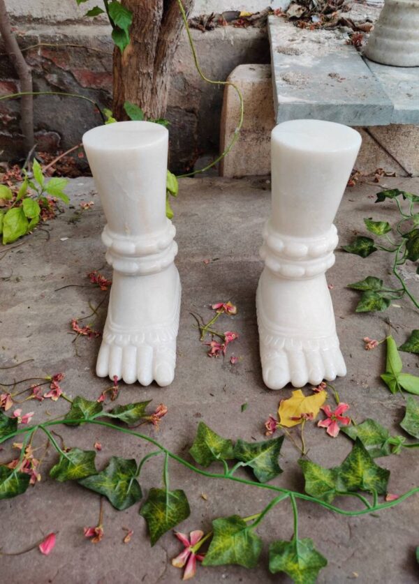 Set of two genuine natural marble tea light candle holders