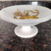 Decorative marble flower bowl with pedestal