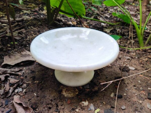 Decorative marble flower bowl with pedestal