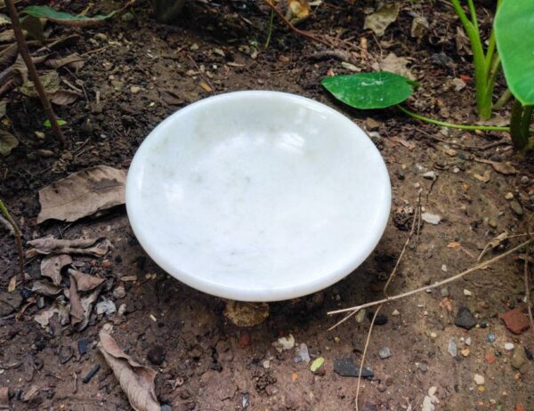 Decorative marble flower bowl with pedestal