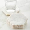 Set of 4 natural hand carved marble coasters