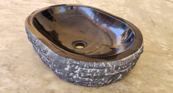 Natural Black Marble counter basin