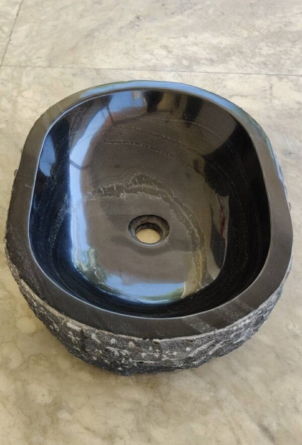 Natural Black Marble counter basin