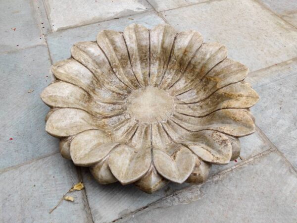 Jumbo Size Stone Patina Flower Bowl