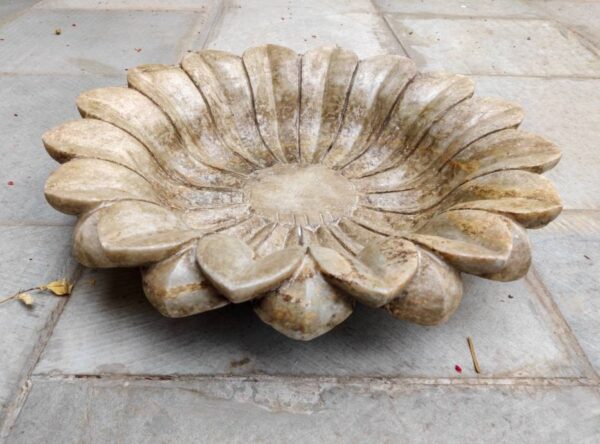 Jumbo Size Stone Patina Flower Bowl