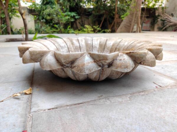 Jumbo Size Stone Patina Flower Bowl