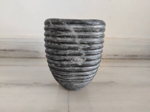 Natural black stone bowl