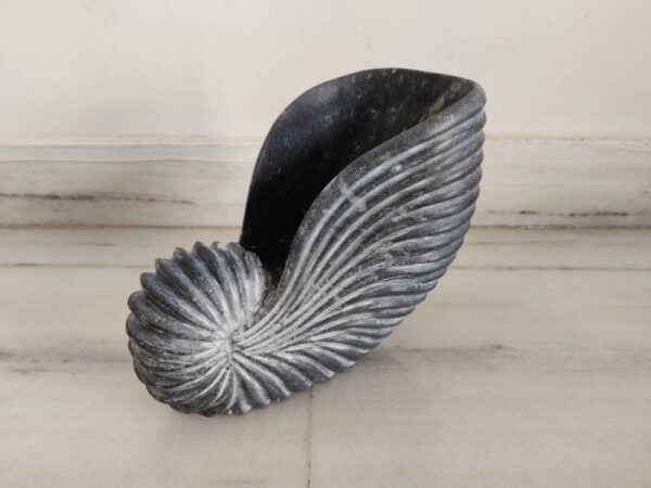 Natural black stone bowl