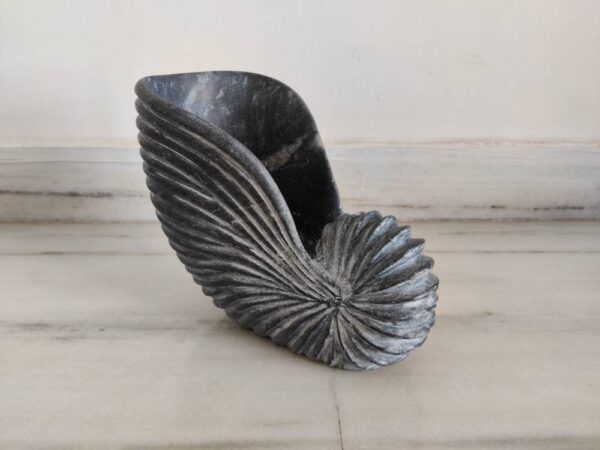 Natural black stone bowl