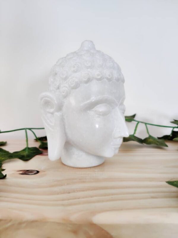 Marble hand carved buddha head