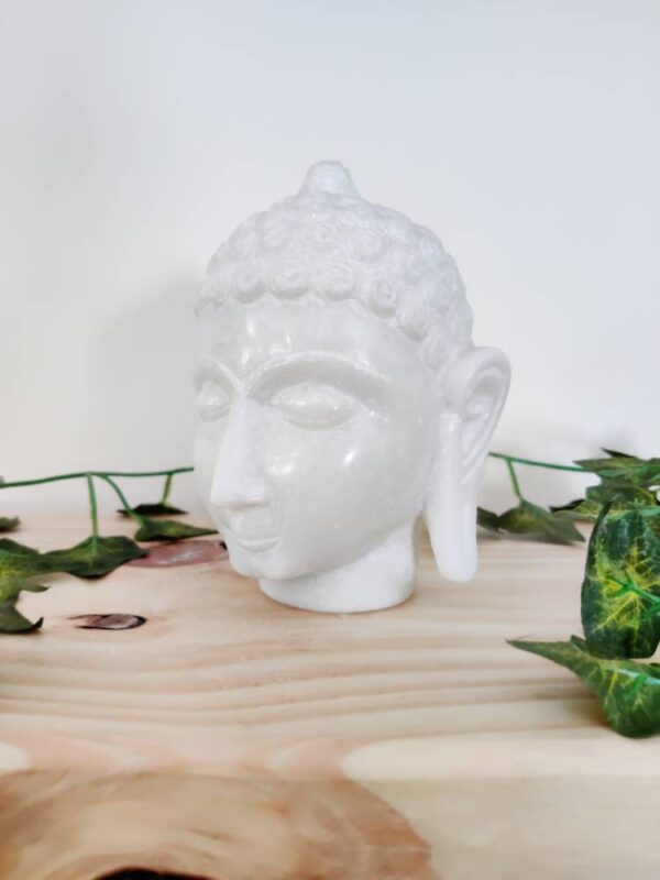 Marble hand carved buddha head