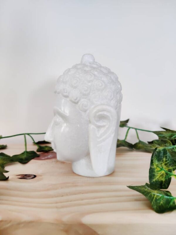 Marble hand carved buddha head