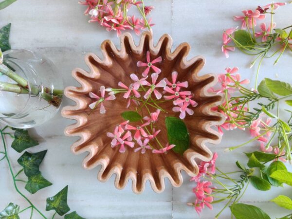 Matte finish natural ruffled Marble Bowl