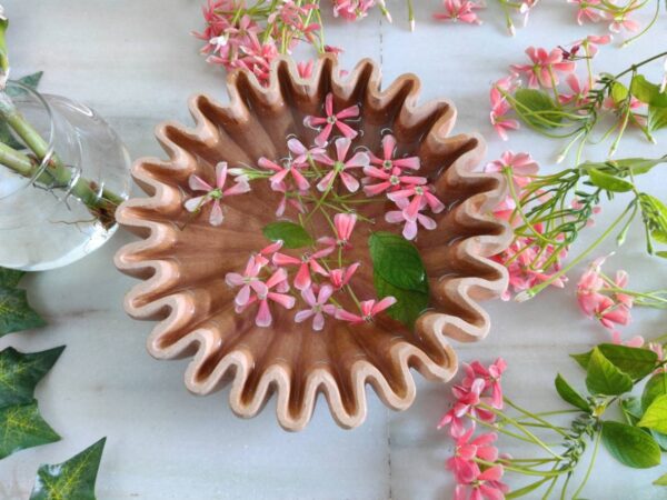 Matte finish natural ruffled Marble Bowl