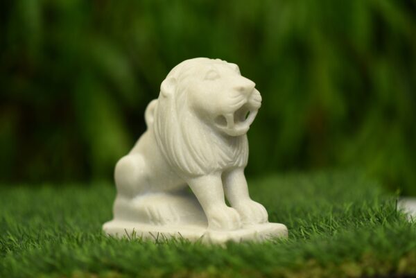 small marble handmade lion statue