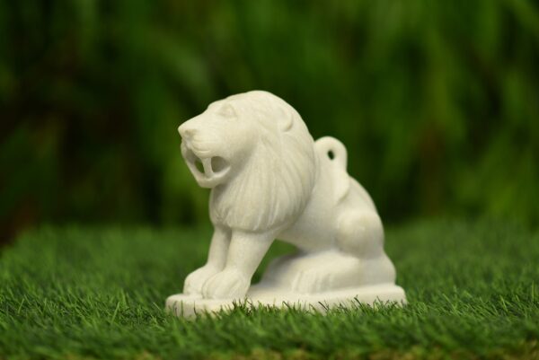 small marble handmade lion statue