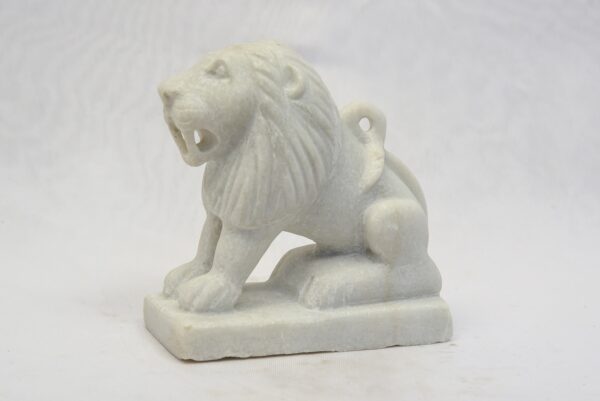 small marble handmade lion statue