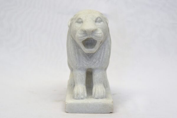 small marble handmade lion statue