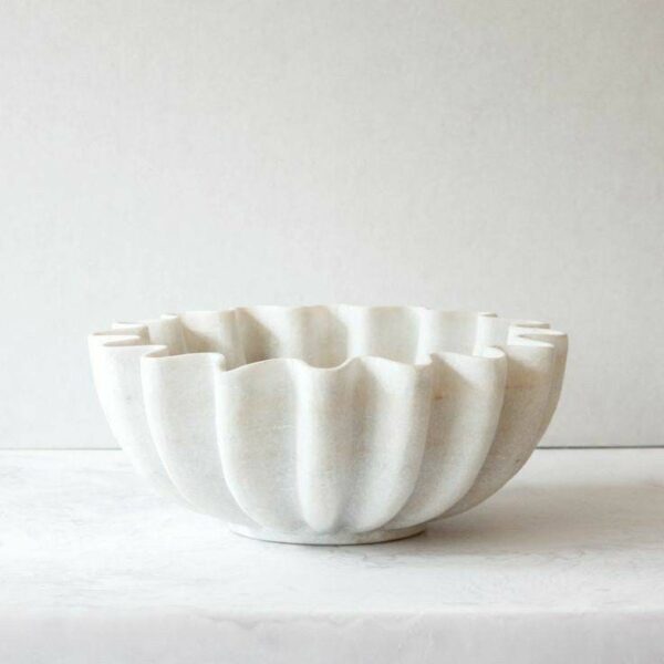 Jumbo Decorative Marble Scallop Bowl