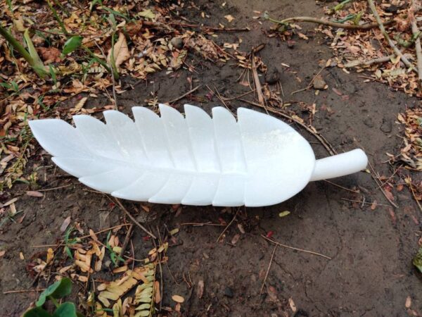 Leaf design marble hand carved bowl