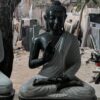 Black marble Buddha statue