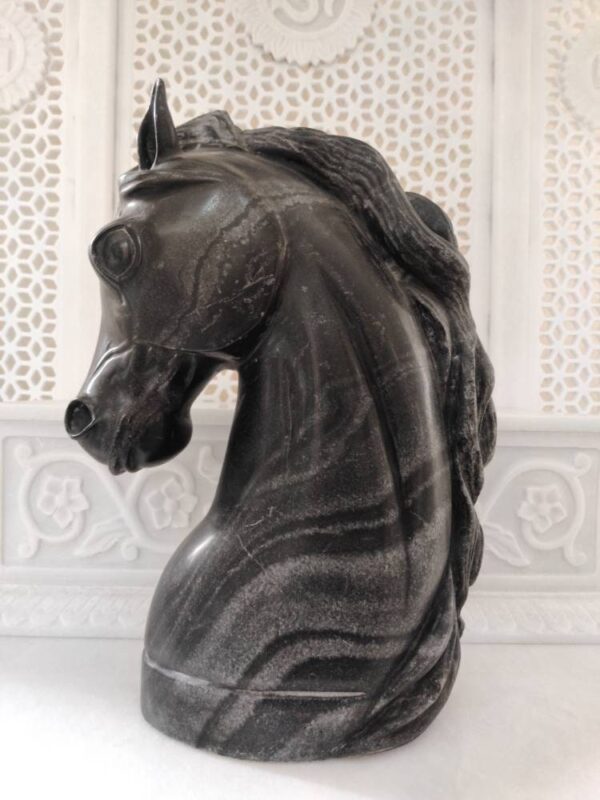 Vintage marble hand carved horse statue