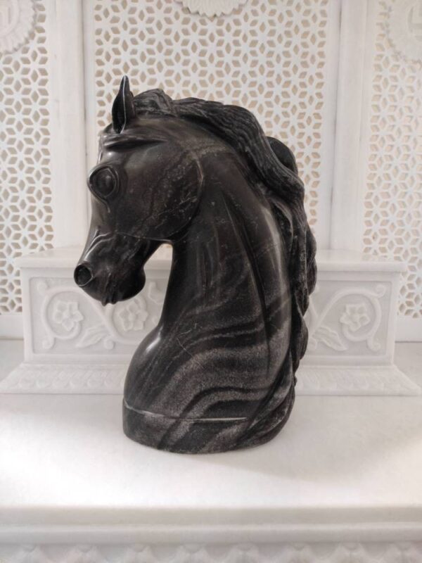 Vintage marble hand carved horse statue