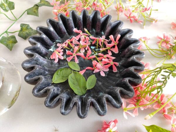 Decorative Ruffled Marble Bowl