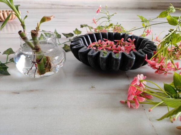 Decorative Ruffled Marble Bowl