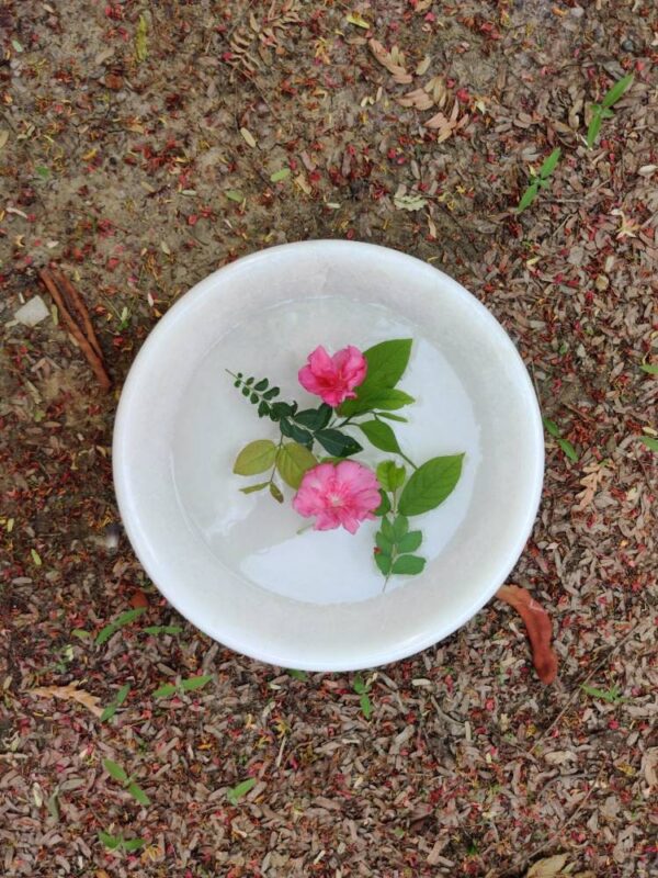 Multipurpose Hand Carved Marble Bowl With Pedestal