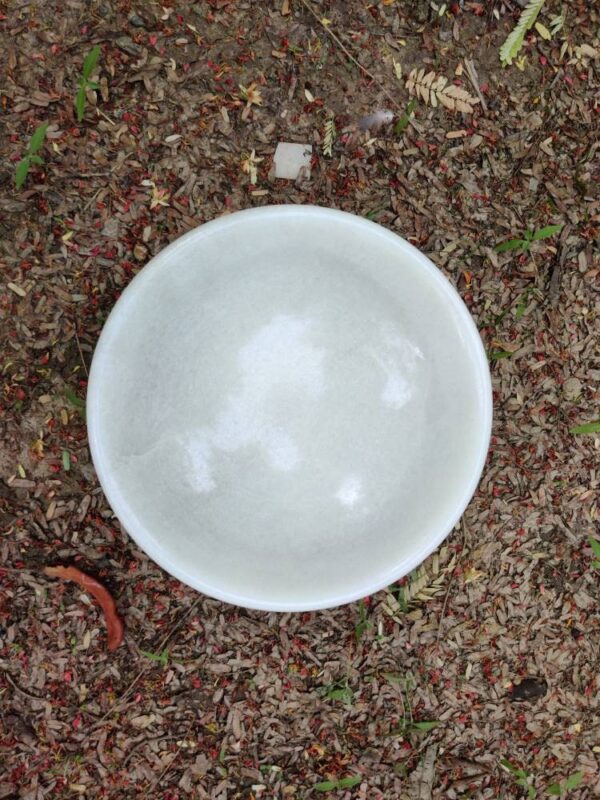 Multipurpose Hand Carved Marble Bowl With Pedestal