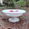 Multipurpose Hand Carved Marble Bowl With Pedestal