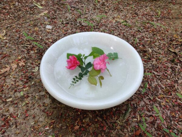 Multipurpose Hand Carved Marble Bowl With Pedestal