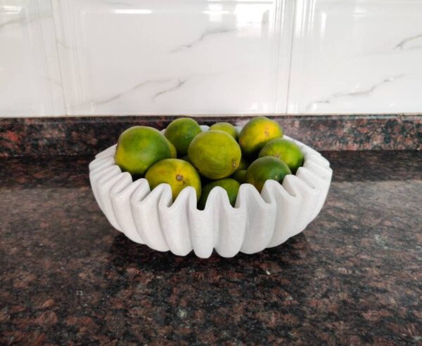 Ruffle Marble Flower Bowl