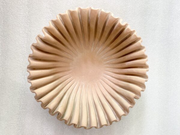 Natural Beige Stone Scallop Bowl