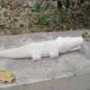 White marble hand carved crocodile