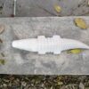 White marble hand carved crocodile