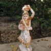 white marble hand carved famous rajasthan lady statue