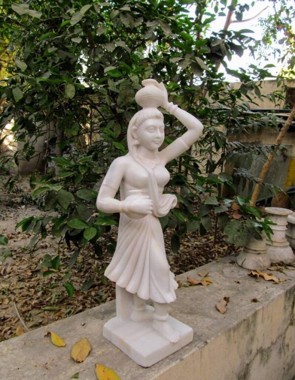 white marble hand made Rajasthan famous lady statue