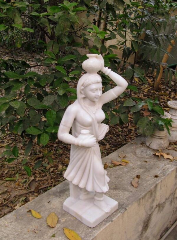 white marble hand made Rajasthan famous lady statue