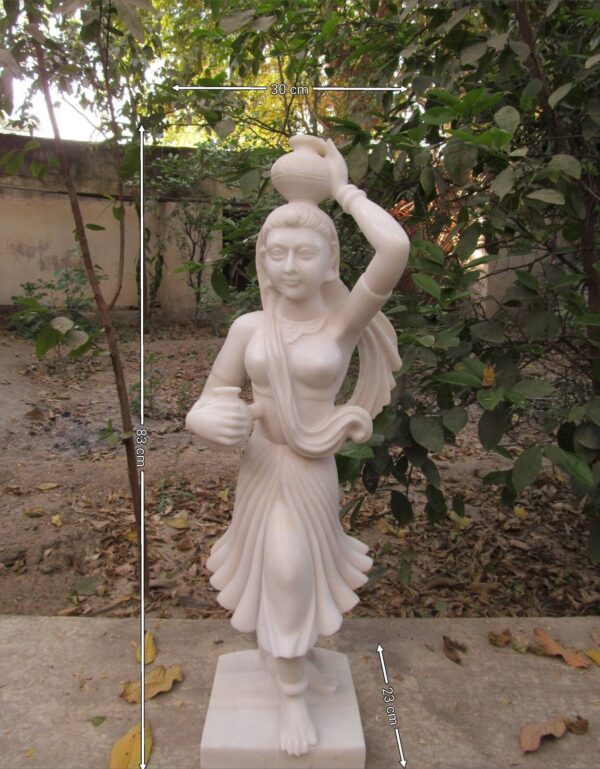 white marble hand made Rajasthan famous lady statue