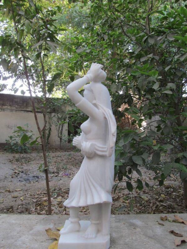 white marble hand made Rajasthan famous lady statue