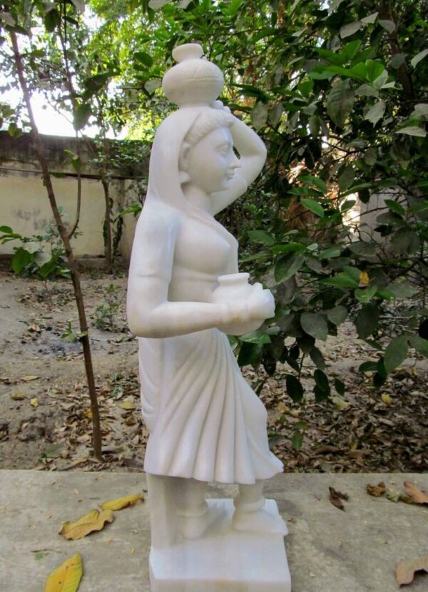 white marble hand made Rajasthan famous lady statue