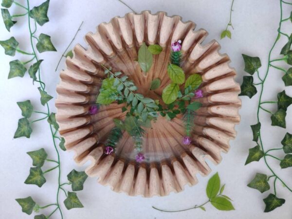 Natural Ruffled Patina Marble Bowl