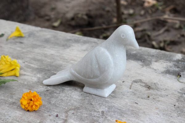 Handcarved marble pigeon bird